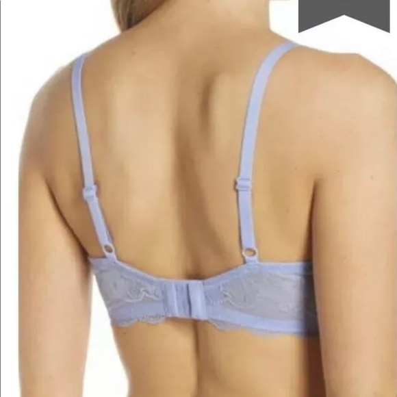 Jcrew 48$ Everyday T-shirt bra with lace trim SZ 34D Color:Light Peri - Picture 3 of 7